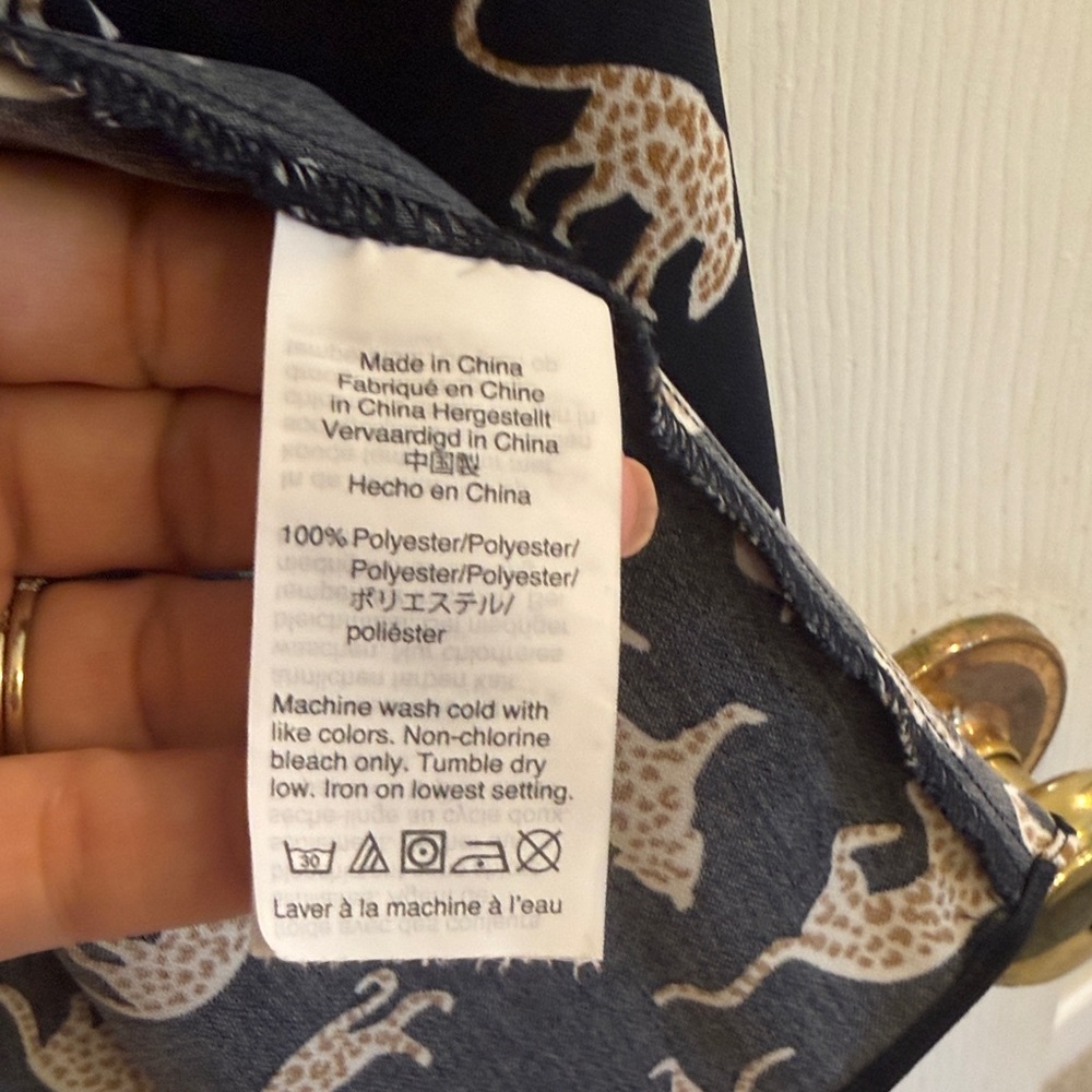 J.Crew Navy and Cream Cheetah Print Wrap Dress sz 20 - Picture 4 of 4